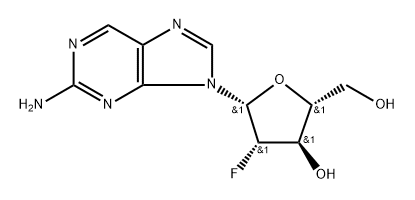 9-(2-脱氧-2-氟-BETA-D-阿拉伯呋喃糖基)-9H-嘌呤-2-胺,109304-04-3,结构式