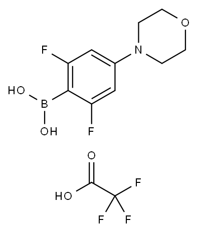 Boronic acid, B-[2,6-difluoro-4-(4-morpholinyl)phenyl]-, 2,2,2-trifluoroacetate (1:1) Structure