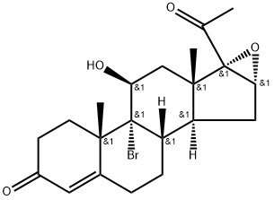 9-BroMo-16α,17-epoxy-11β-hydroxyprogesterone Structure