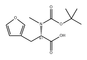 3-FURANPROPANOIC ACID, Α-[[(1,1-DIMETHYLETHOXY)CARBONYL]METHYLAMINO]-, (ΑS)-, 1105713-62-9, 结构式