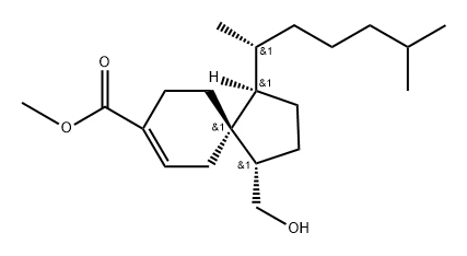 Spiro[4.5]dec-7-ene-8-carboxylic acid, 1-(1,5-dimethylhexyl)-4-(hydroxymethyl)-, methyl ester, [1R-[1α(R*),4β,5β]]- (9CI) Structure