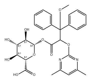 BETA-D-吡喃葡萄糖醛酸 1-[ALPHA-[(4,6-二甲基-2-嘧啶基)氧基]-BETA-甲氧基-BETA-苯基苯丙酸酯], 1106685-82-8, 结构式