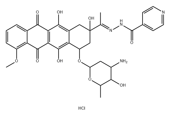 4-Pyridinecarboxylic acid, [1-[4-[(3-amino-2,3,6-trideoxy-α-L-lyxo-hexopyranosyl)oxy]-1,2,3,4,6,11-hexahydro-2,5,12-trihydroxy-7-methoxy-6,11-dioxo-2-naphthacenyl]ethylidene]hydrazide, monohydrochloride, (2S-cis)- (9CI)