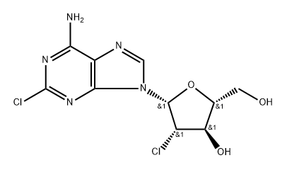 2-Chloro-9-(2-chloro-2-deoxy-β-D-arabinofuranosyl)purin-6-amine Structure