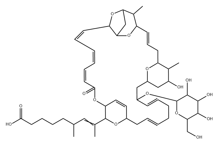 22-Deoxy-21-O-β-D-glucopyranosylsorangicin A Structure
