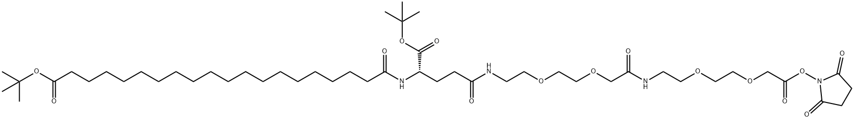 TBUO-C20-GLU(AEEA-AEEA-OSU)-OTBU,1118767-17-1,结构式