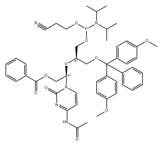 UNA-C(AC) PHOSPHORAMIDITE, 1120329-56-7, 结构式