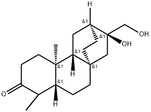 ent-16α,17-ジヒドロキシアチサン-3-オン 化学構造式