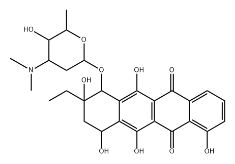 10-O-rhodosaminyl beta-rhodomycinone Structure