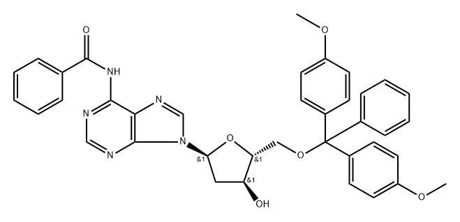 N6-Benzoyl-2'-deoxy-5'-O-DMT-a-adenosine Structure