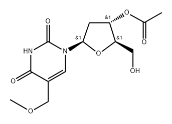 3'-O-acetyl-2'-deoxy-5-methoxymethyluridine Struktur