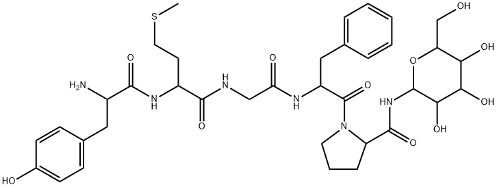 enkephalin, Met(2)-ProNH2(5)(N(1.5)-glucopyranosyl) Structure