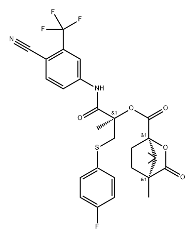 (1R,4S)-(R)-BicalutaMide Sulfide CaMphanic Acid Ester, 113299-39-1, 结构式