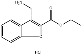 3-(氨基甲基)-1-苯并呋喃-2-羧酸乙酯盐酸盐, 1135105-75-7, 结构式