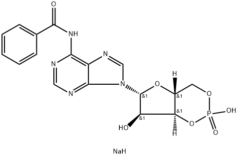 N6-benzoyl-Cyclic AMP (sodium salt), 1135306-29-4, 结构式