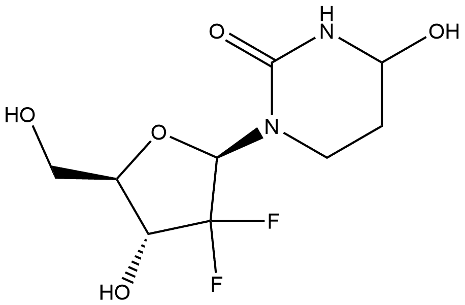 Uridine, 2'-deoxy-2',2'-difluoro-3,4,5,6-tetrahydro- Struktur