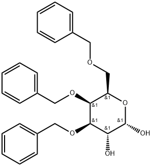 α-D-Galactopyranose, 3,4,6-tris-O-(phenylmethyl)- Structure