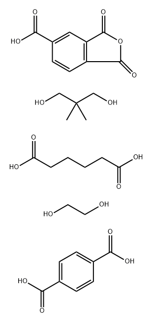 1,4-Benzenedicarboxylic acid, polymer with 1,3-dihydro-1,3-dioxo-5-isobenzofurancarboxylic acid, 2,2-dimethyl-1,3-propanediol, 1,2-ethanediol and hexanedioic acid Struktur