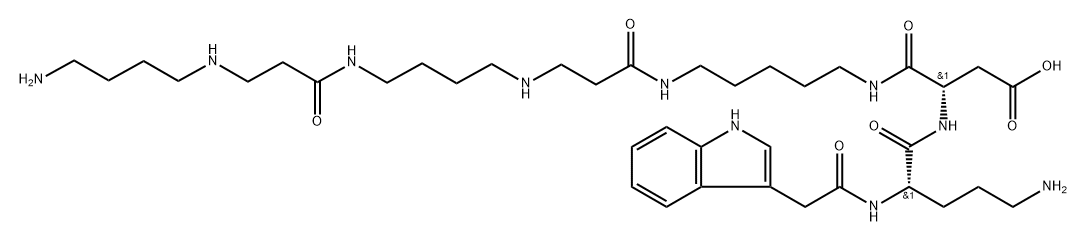 L-α-Asparagine, N2-(1H-indol-3-ylacetyl)-L-ornithyl-N-(23-amino-7,16-dioxo-6,10,15,19-tetraazatricos-1-yl)- (9CI) Structure
