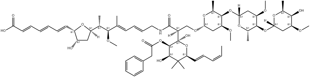 芬尼法霉素E, 114451-31-9, 结构式