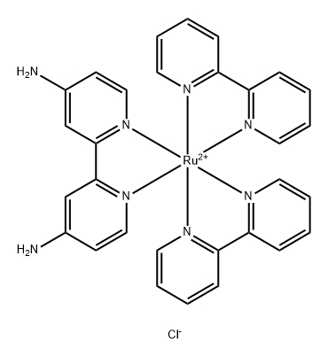 双(2,2'-联吡啶)([2,2'-联吡啶]-4,4'-二胺)二氯化钌(II) 结构式