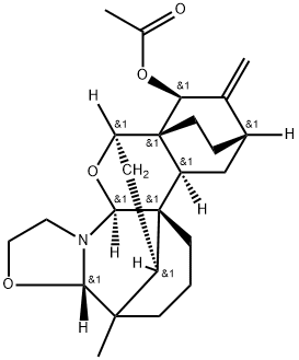 (15α,19S,20R)-15-O-アセチル-7α,20-エポキシイソアチシン 化学構造式