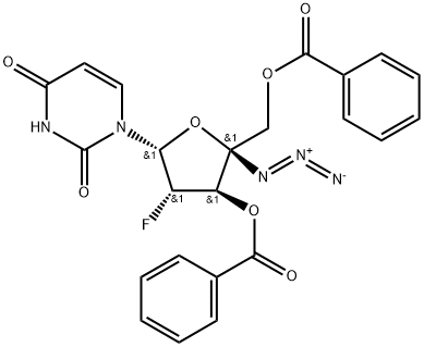 4'-Azido-3',5'-di-O-benzoyl-2'-deoxy-2'-fluoro-beta-D-arabinouridine 结构式