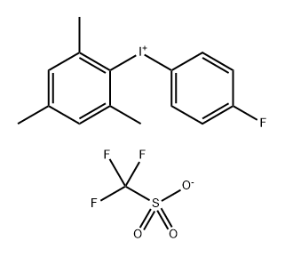 (4-氟苯基)(均三甲苯基)碘鎓 三氟甲磺酸盐 结构式