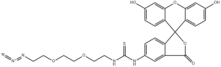 FLUORESCEIN-PEG2-AZIDE, 1146195-72-3, 结构式