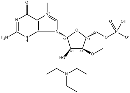 5'-Guanylic acid, 7-methyl-3'-O-methyl-, inner salt, compd. with N,N-diethylethanamine (1:1) Structure