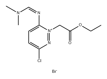 Pyridazinium, 3-chloro-6-[[(dimethylamino)methylene]amino]-1-(2-ethoxy-2-oxoethyl)-, bromide (1:1) Structure
