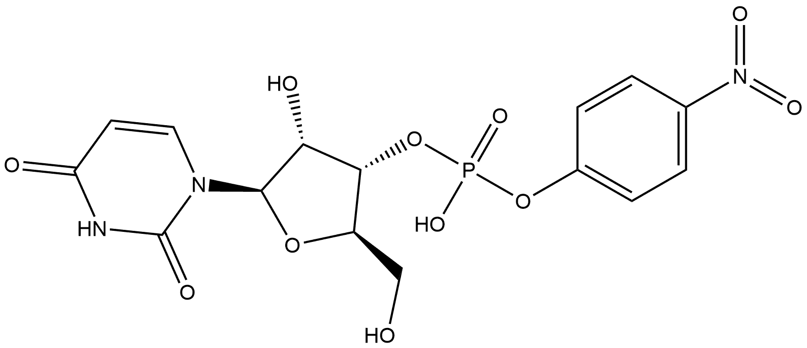 3'-Uridylic acid, mono(4-nitrophenyl) ester 化学構造式