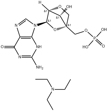 5'-Guanylic acid, 2'-O,4'-C-methylene-, compd. with N,N-diethylethanamine (1:2) Structure