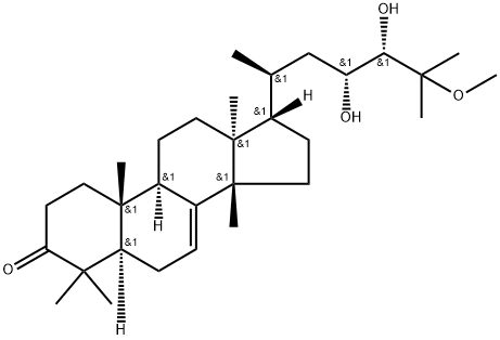(23R,24S)-23,24-ジヒドロキシ-25-メトキシ-5α-チルカラ-7-エン-3-オン 化学構造式