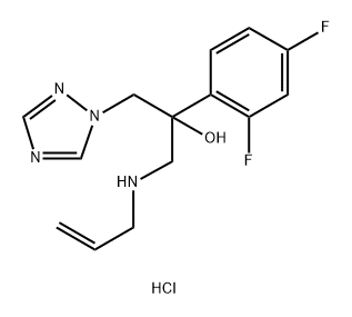 1H-1,2,4-Triazole-1-ethanol, α-(2,4-difluorophenyl)-α-[(2-propen-1-ylamino)methyl]-, hydrochloride (1:1) 化学構造式