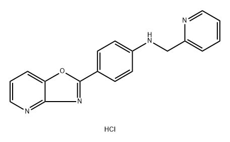 2-Pyridinemethanamine, N-(4-oxazolo[4,5-b]pyridin-2-ylphenyl)-, hydrochloride (1:2) 化学構造式