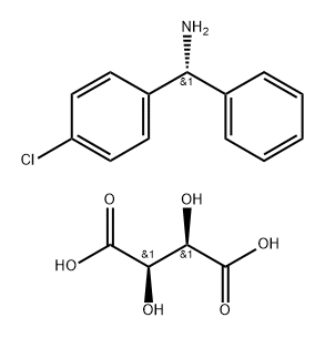 R-(-)-4-氯二苯甲胺(+)-酒石酸盐, 1159295-40-5, 结构式