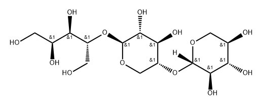 O-BETA-D-吡喃木糖基-(1-4)-O-BETA-D-吡喃木糖基-(1-4)-D-木糖醇, 116269-52-4, 结构式