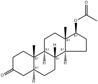 17β-Acetoxy-5α-androstane-3-one Struktur