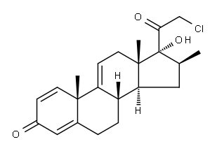 Pregna-1,4,9(11)-triene-3,20-dione, 21-chloro-17-hydroxy-16-methyl-, (16β)- Struktur