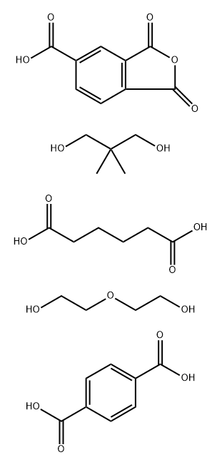 1,4-Benzenedicarboxylic acid, polymer with 1,3-dihydro-1,3-dioxo-5-isobenzofurancarboxylic acid, 2,2-dimethyl-1,3-propanediol, hexanedioic acid and 2,2-oxybisethanol Struktur