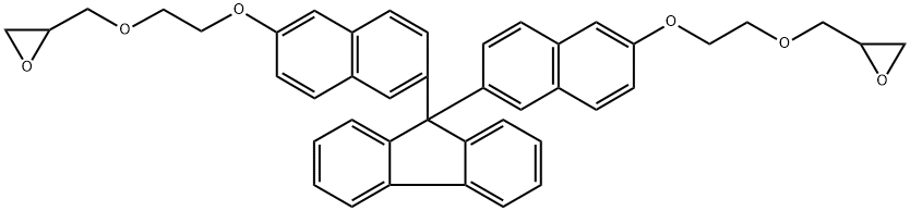 2,2′-[9H-芴-9-亚基双(6,2-萘叉基氧基-2,1-乙烷叉基氧基甲叉基)]双[氧杂环丙烷],1169223-35-1,结构式