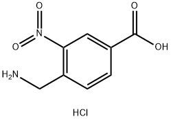 4-(氨基甲基)-3-硝基苯甲酸盐酸盐, 117121-27-4, 结构式