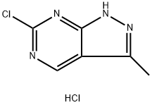 1H-Pyrazolo[3,4-d]pyrimidine, 6-chloro-3-methyl-, hydrochloride (1:1) 化学構造式