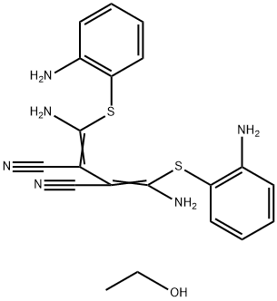 2,3-双[氨基[(2-氨基苯基)硫]亚甲基]丁二腈乙醇盐,1173097-76-1,结构式