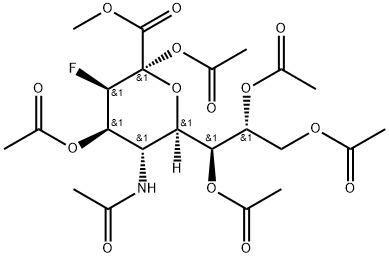 5-(acetylamino)-3,5-dideoxy-3-fluoro-D-erythro-α-L-manno-2-nonulopyranosonic acid methyl ester 2,4,7,8,9-pentaacetate 化学構造式