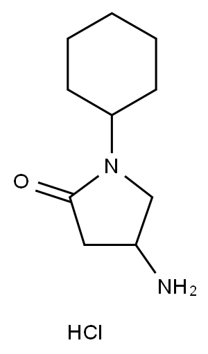 2-Pyrrolidinone, 4-amino-1-cyclohexyl-, hydrochloride (1:1) Structure