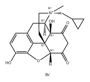 (3R,4R,4aS,12bS)-3-(cyclopropylmethyl)-4a,9-dihydroxy-3-methyl-5,7-dioxo-2,3,4,4a,5,6,7,7a-octahydro-1H-4,12-methanobenzofuro[3,2-e]isoquinolin-3-ium bromide Structure