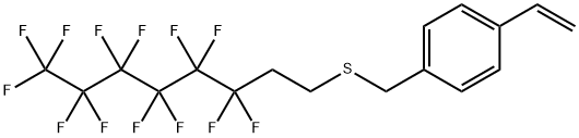 1-乙烯基-4-[[(3,3,4,4,5,5,6,6,7,7,8,8,8-十三氟辛基)硫叉基]甲基]苯, 118050-57-0, 结构式