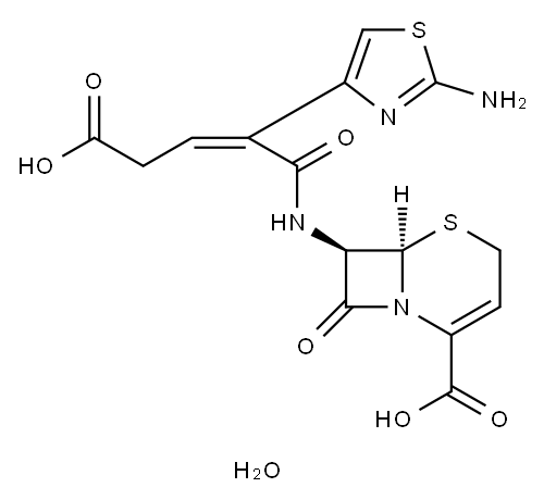 头孢布烯 水合物, 118081-37-1, 结构式